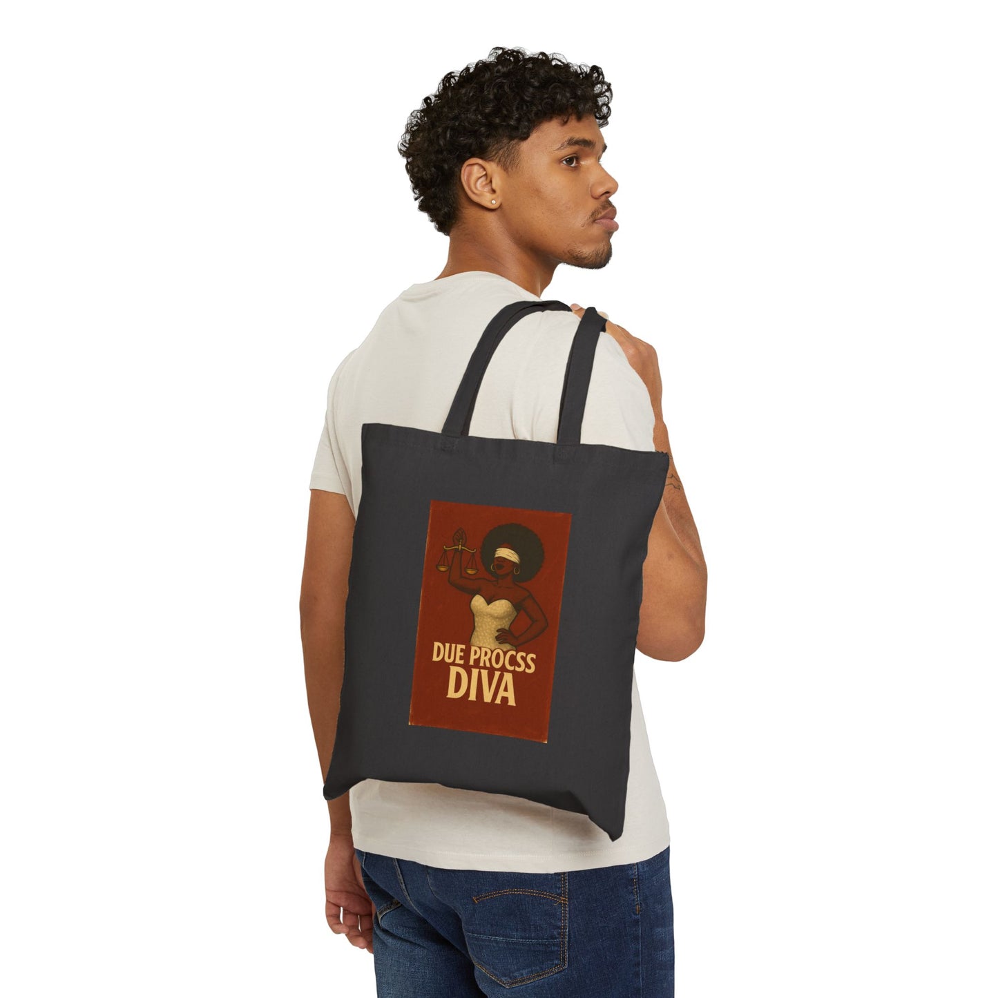 Due Process Diva - Empowerment Canvas Tote Bag | Eco-Friendly Shopping Bag, Inspirational Gift, Artist Tote, Quirky Gift, Everyday Use, Statement Bag