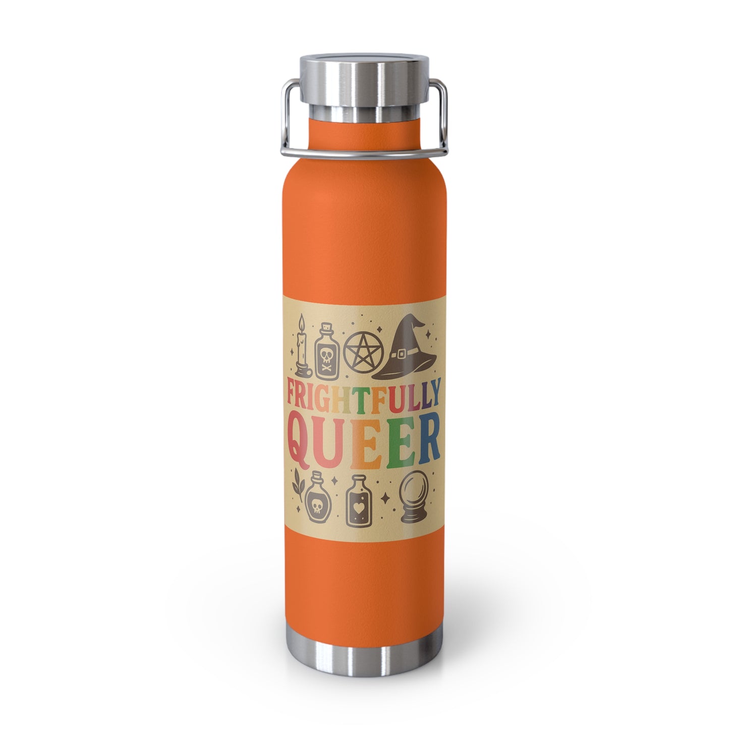 Frightfully Queer Water Bottle, Insulated Drinkware, Halloween Gift, Eco-Friendly Bottle, Pride Accessories, Unique Travel Mug
