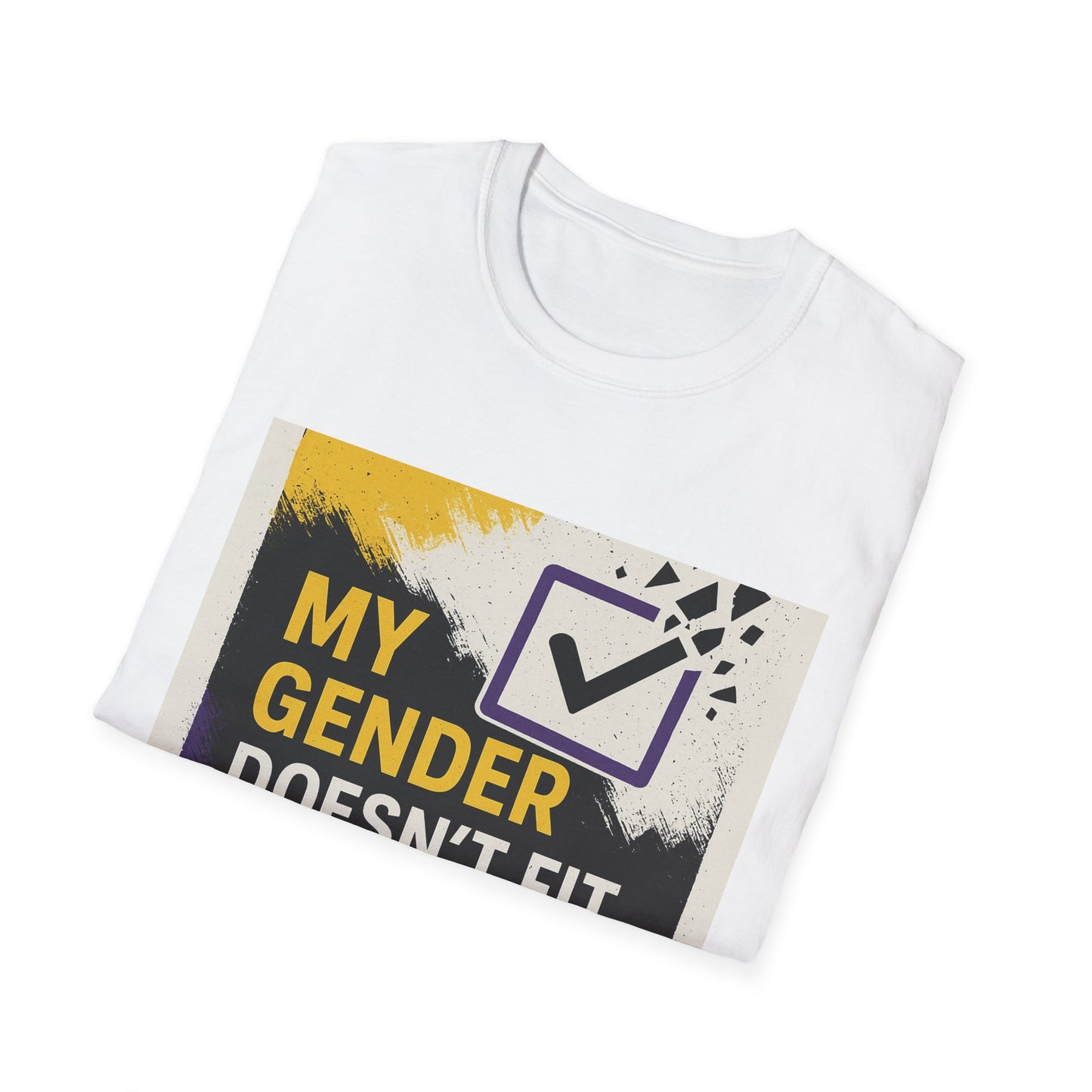 Nonbinary Unisex Softstyle T-Shirt, Gender Identity Tee, LGBTQ Pride Shirt, Custom Quote T-Shirt, Statement Graphic Tee