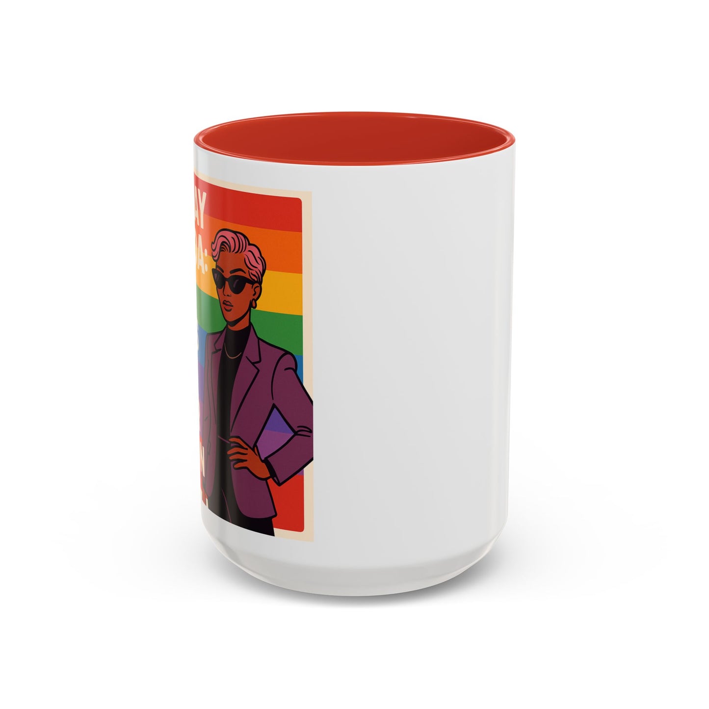 Pride-Inspired Accent Coffee Mug, LGBTQ+ Gift, Rainbow Design, Unique Coffee Cup, Fun Mug for Pride Month, Inspirational Tea Mug